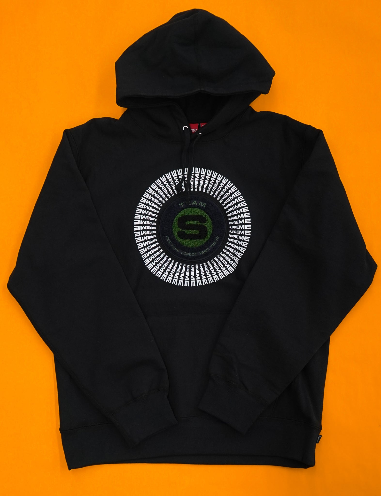 supreme chenille applique hoodie