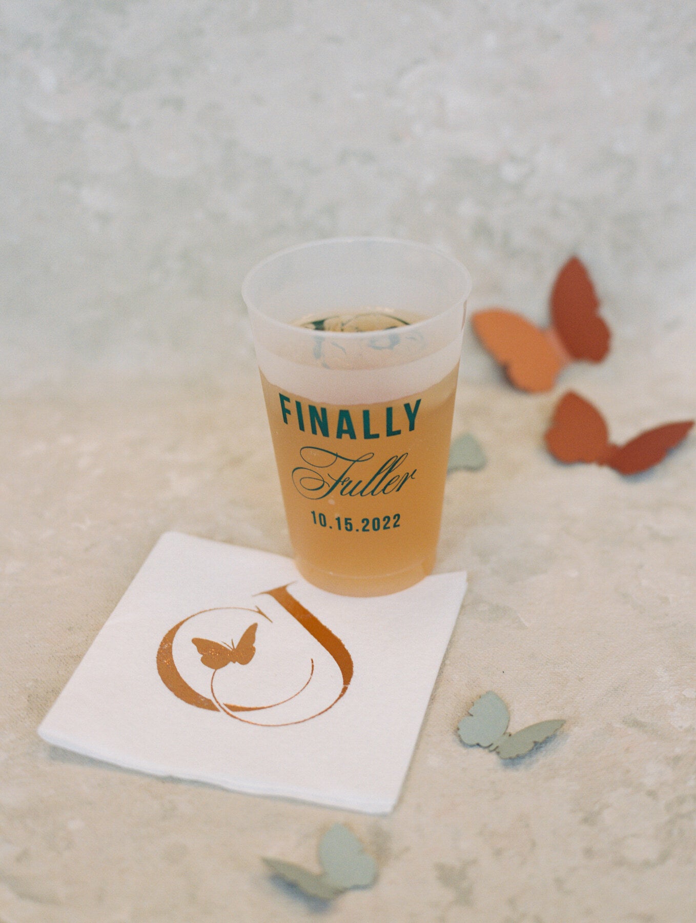 Personalized Frost Flex Cups with Initial + Bamboo Border - 16 oz