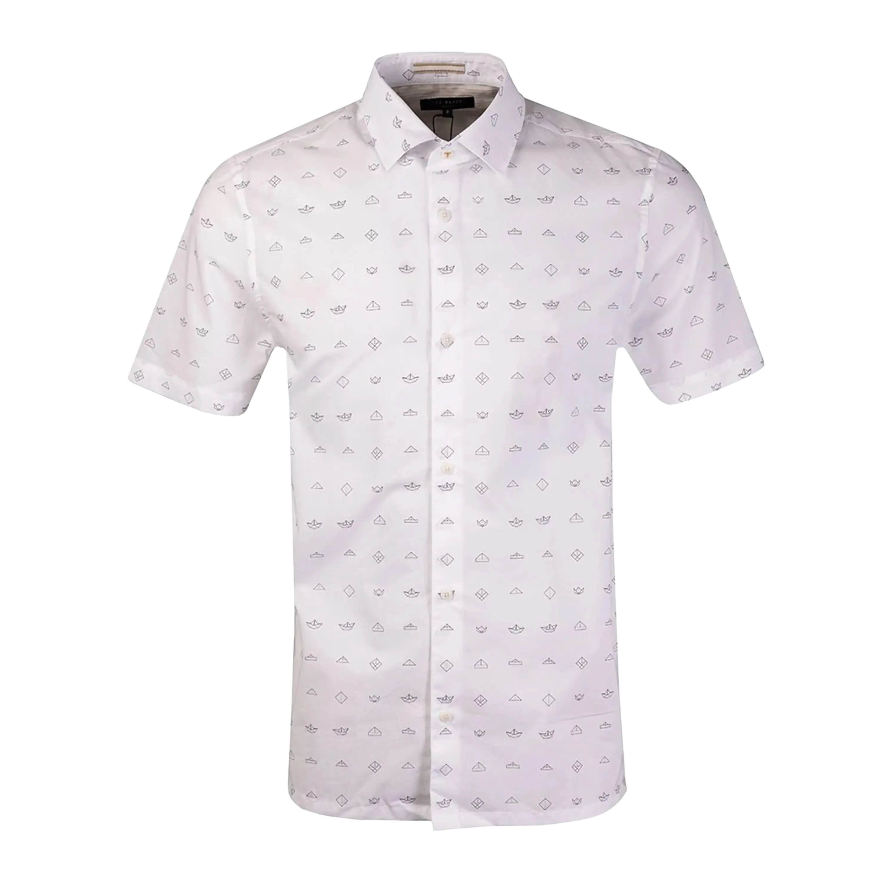 Ted Baker Whit Short Sleeve Boat Print Shirt for Men