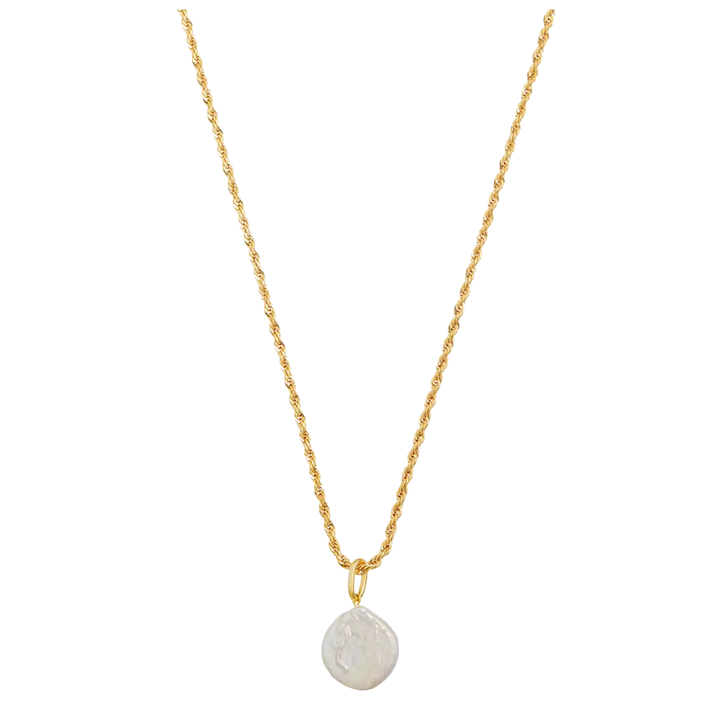 Orelia Jewellery Flat Pearl & Rope Chain Necklace