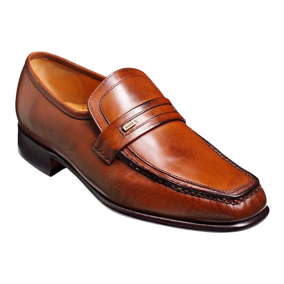 Barker Wesley Leather Shoes for Men in Chestnut