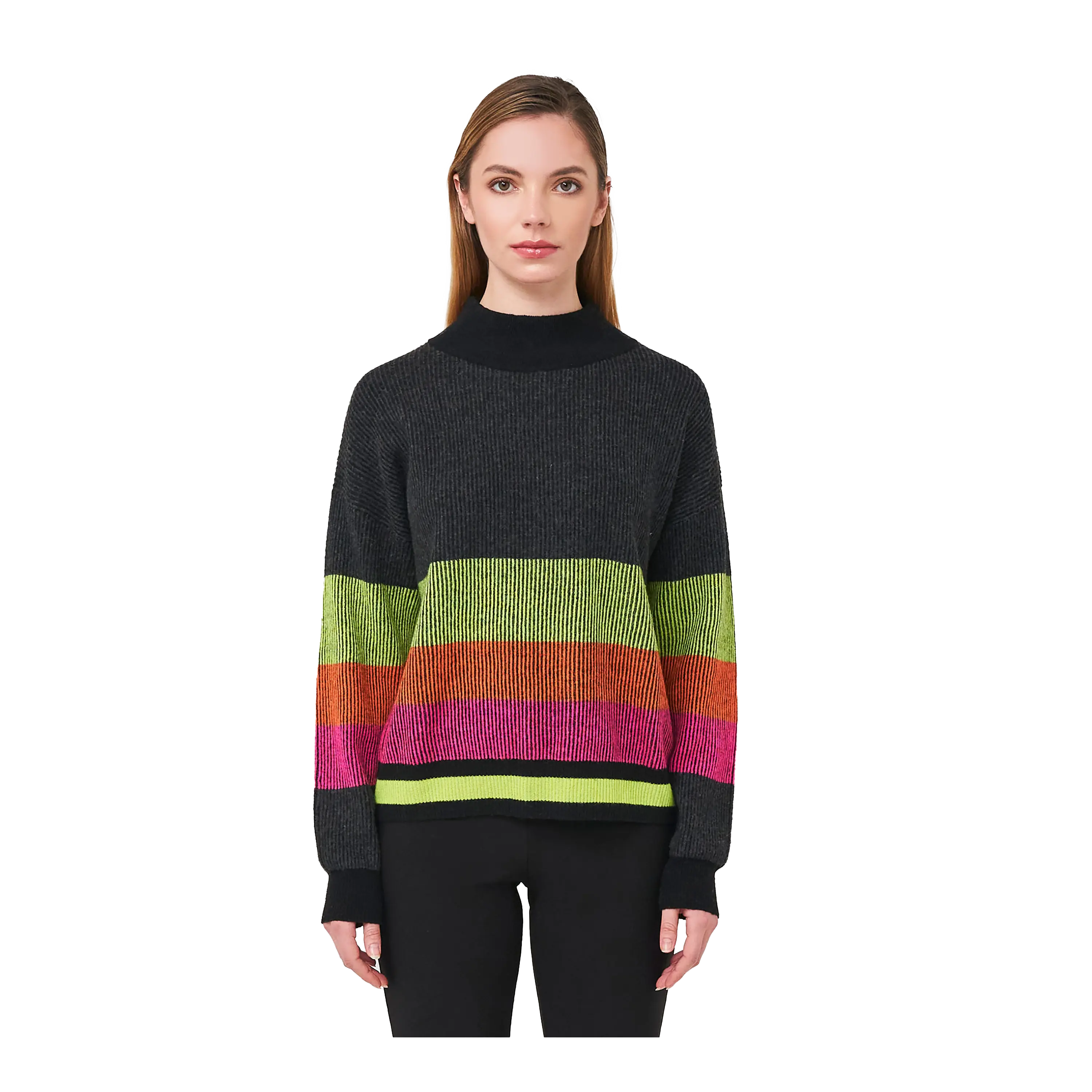 Brodie Plaited Rib Mock Neck Jumper