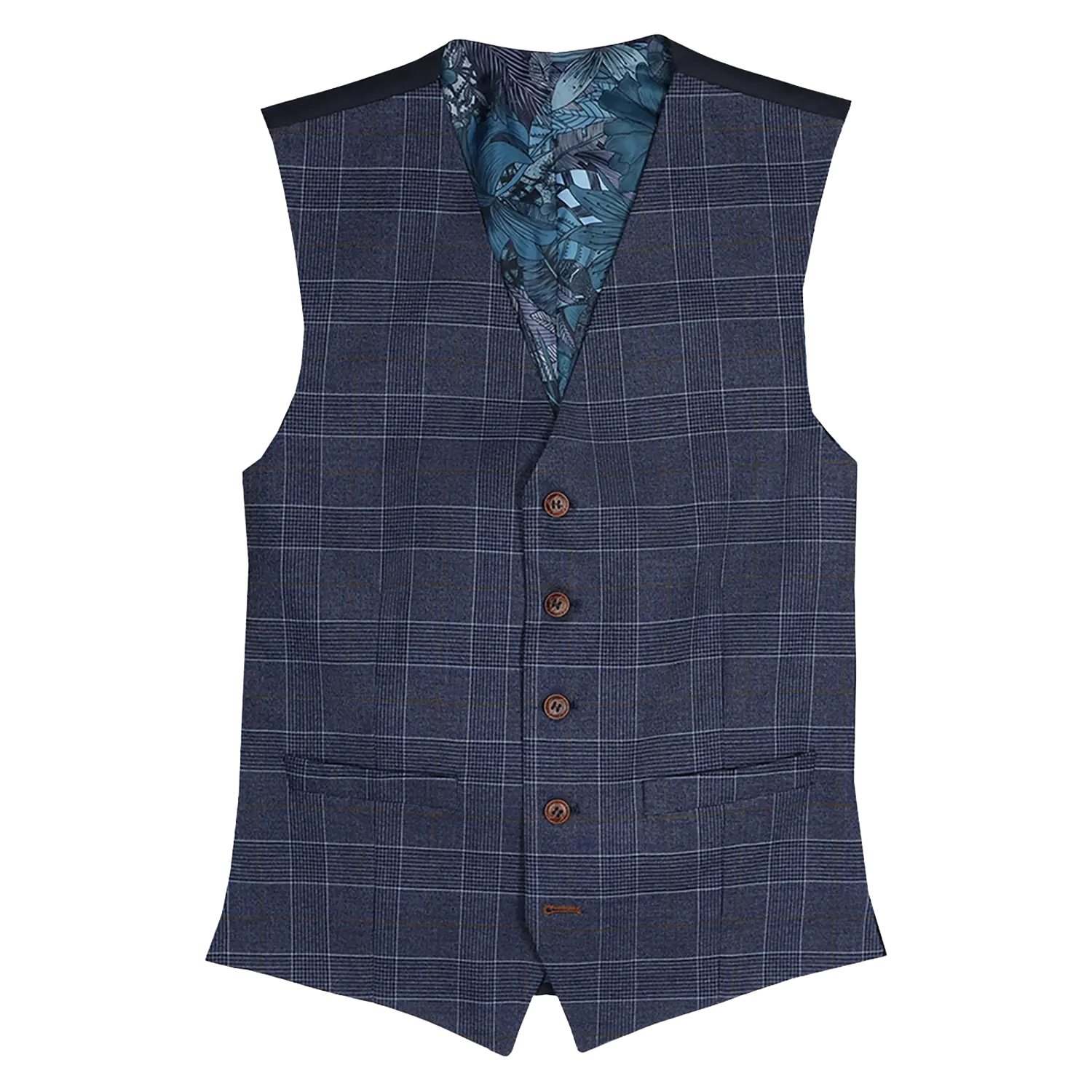 Antique Rogue Check Suit Waistcoat for Men