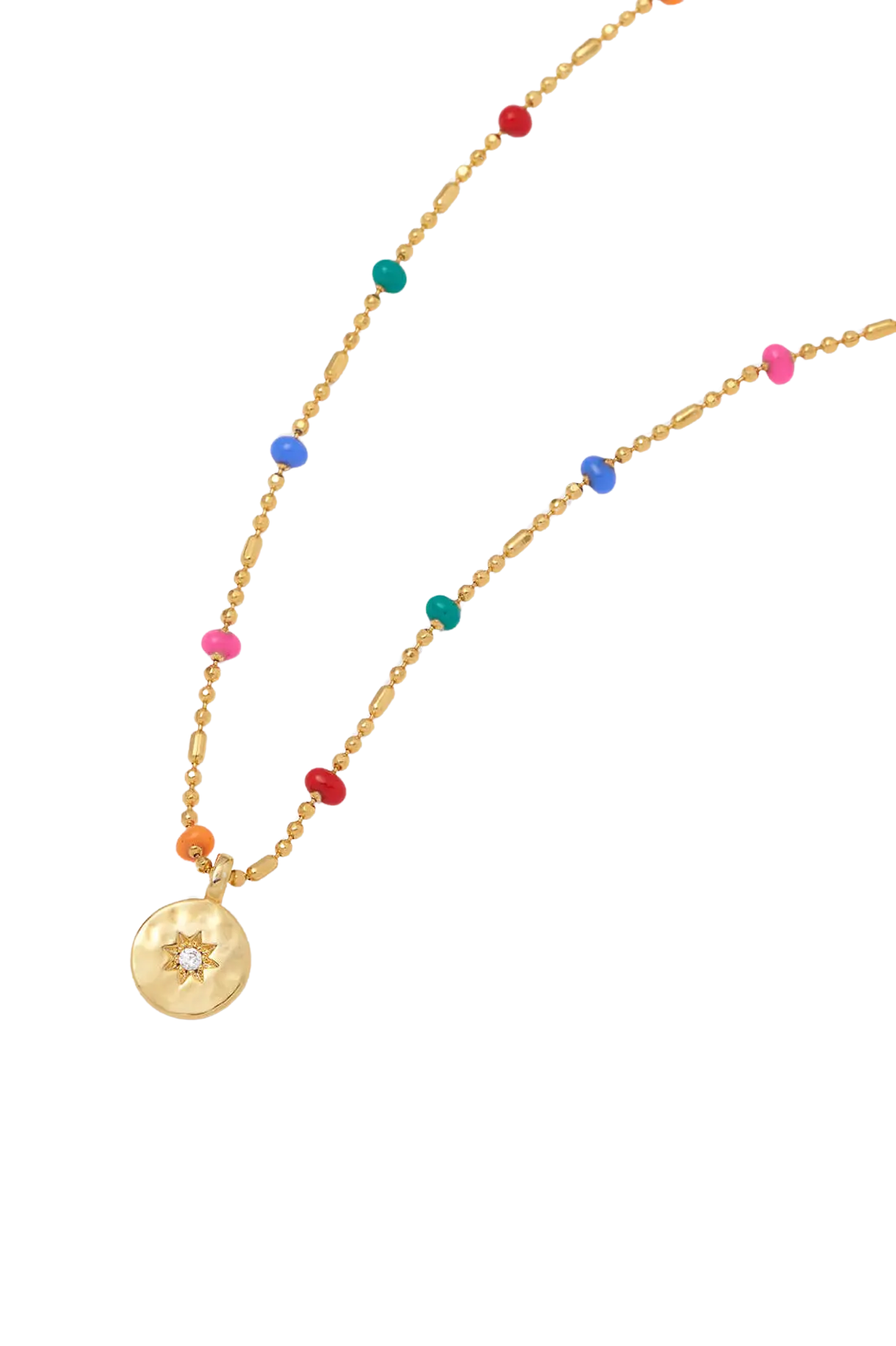 Estella Bartlett Pendant Rainbow Beaded Necklace