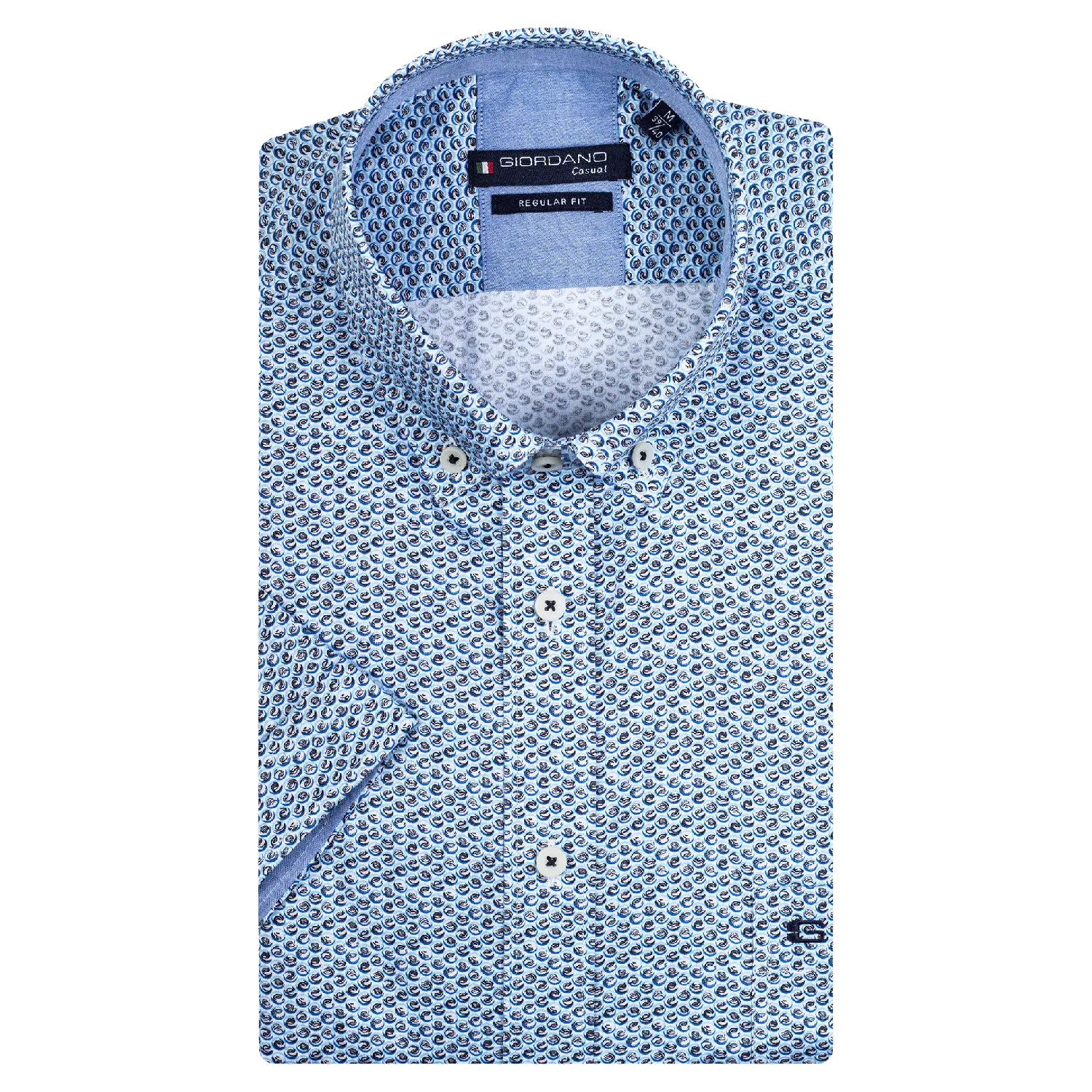 Giordano Short Sleeve Swirl Print Shirt for Men