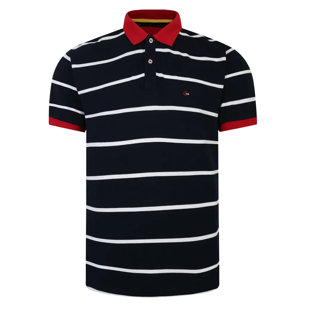 Peter Gribby Navy Stripe Polo Shirt for Men