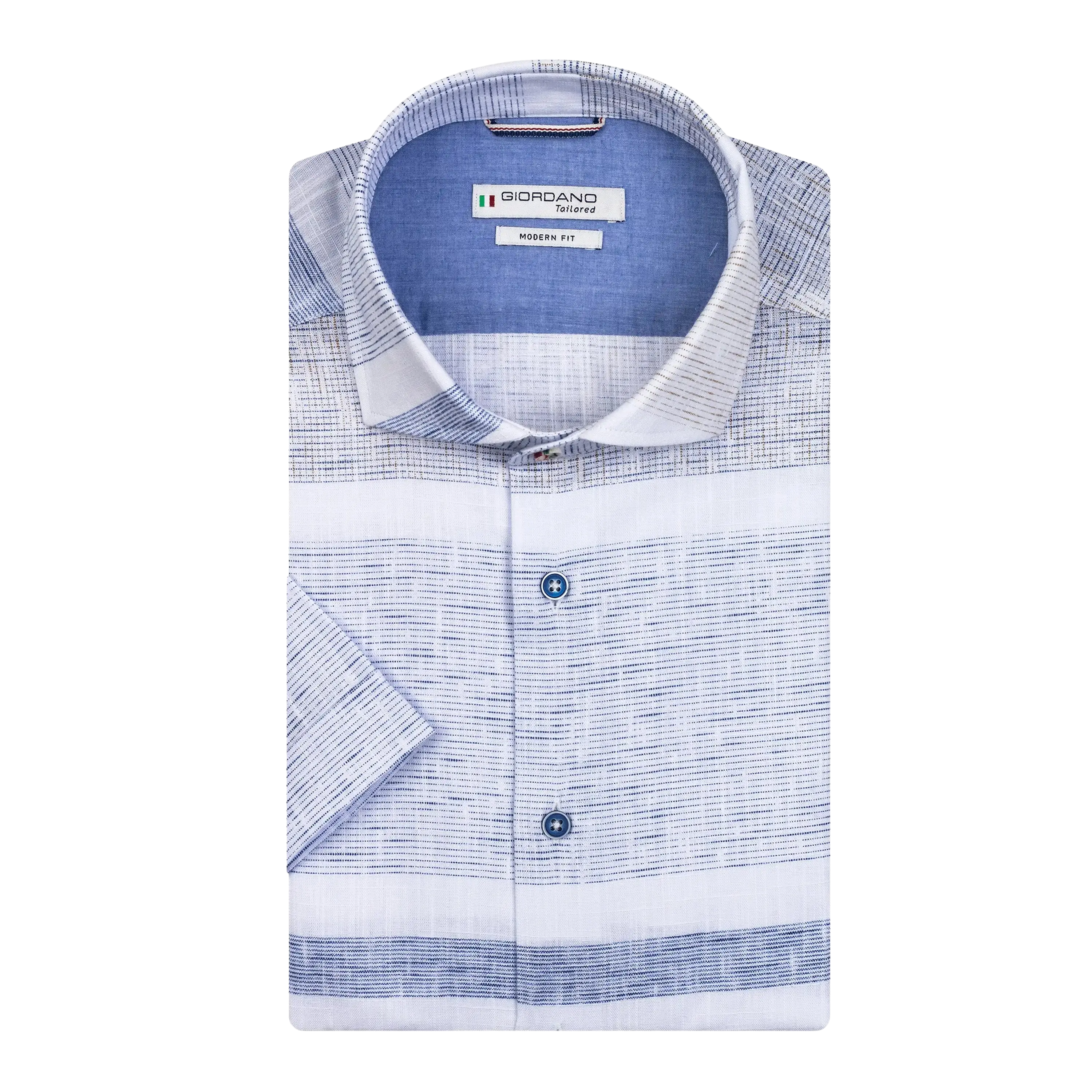 Giordano Horizontal Stripe Short Sleeve Shirt for Men