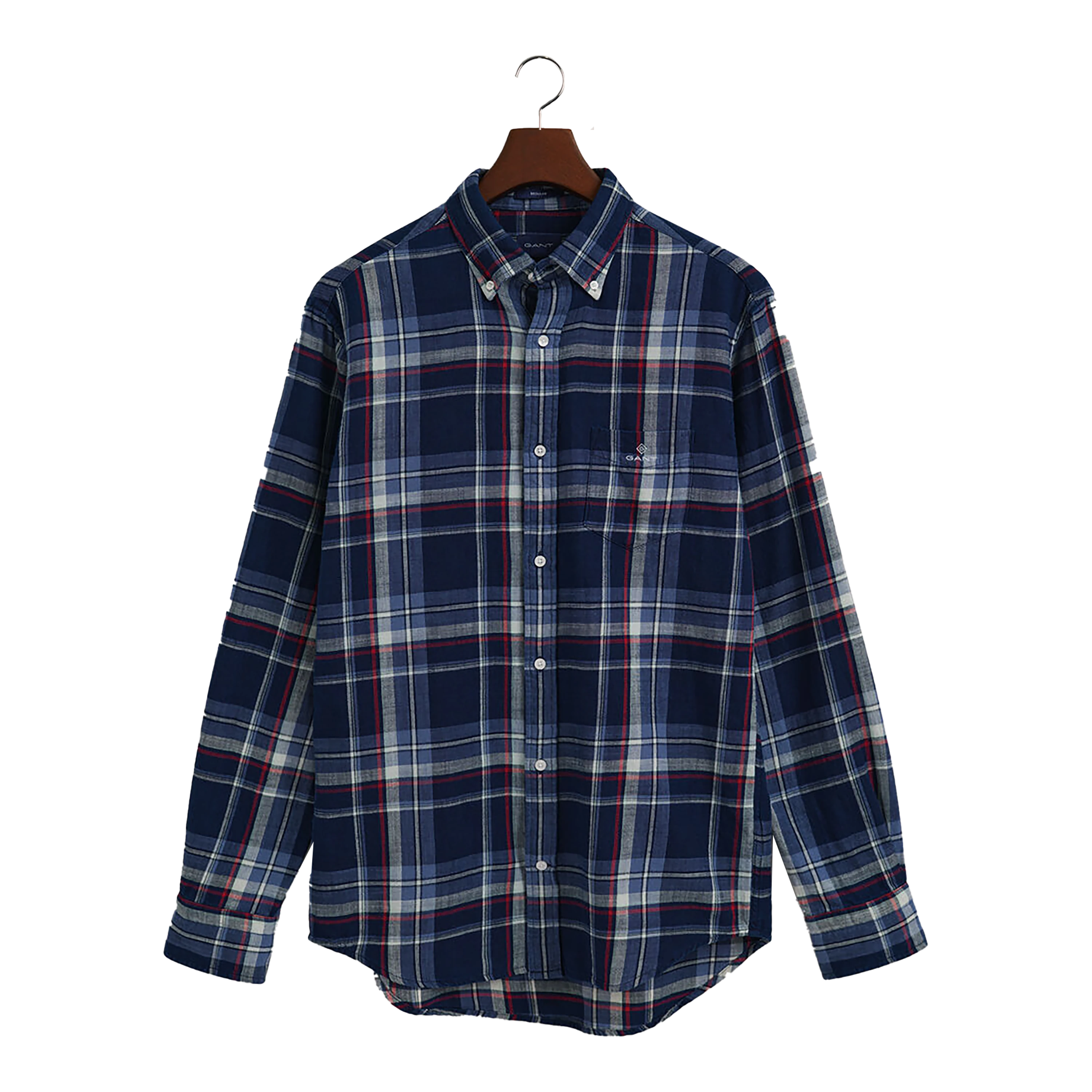 GANT Long Sleeve Indigo Plaid Shirt