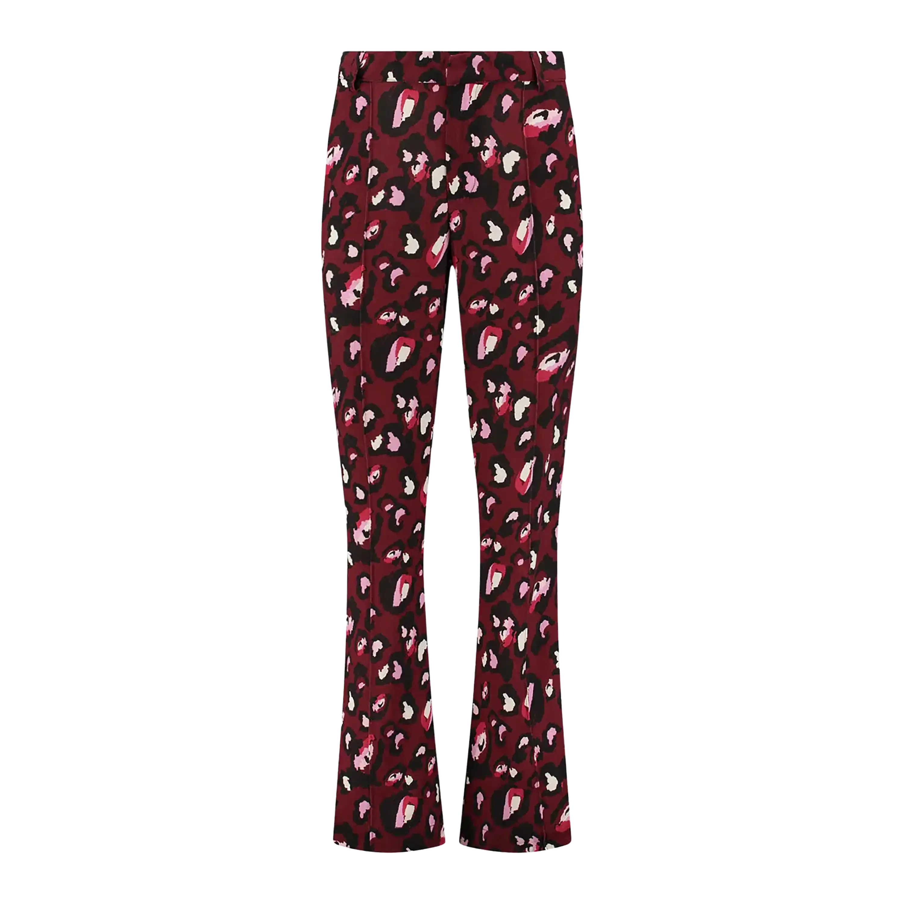 Pom Amsterdam Red Leopard Print Trousers for Women