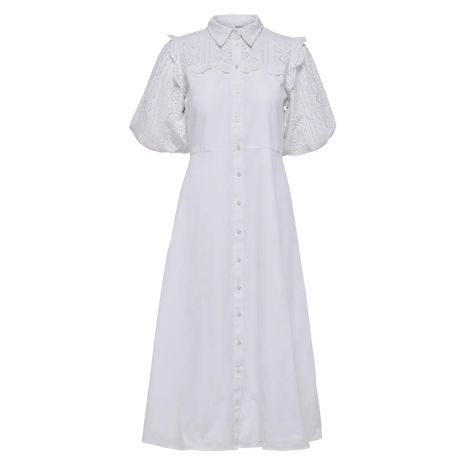 Selected Femme Violette Broderie Anglaise Short Sleeved Dress for Women