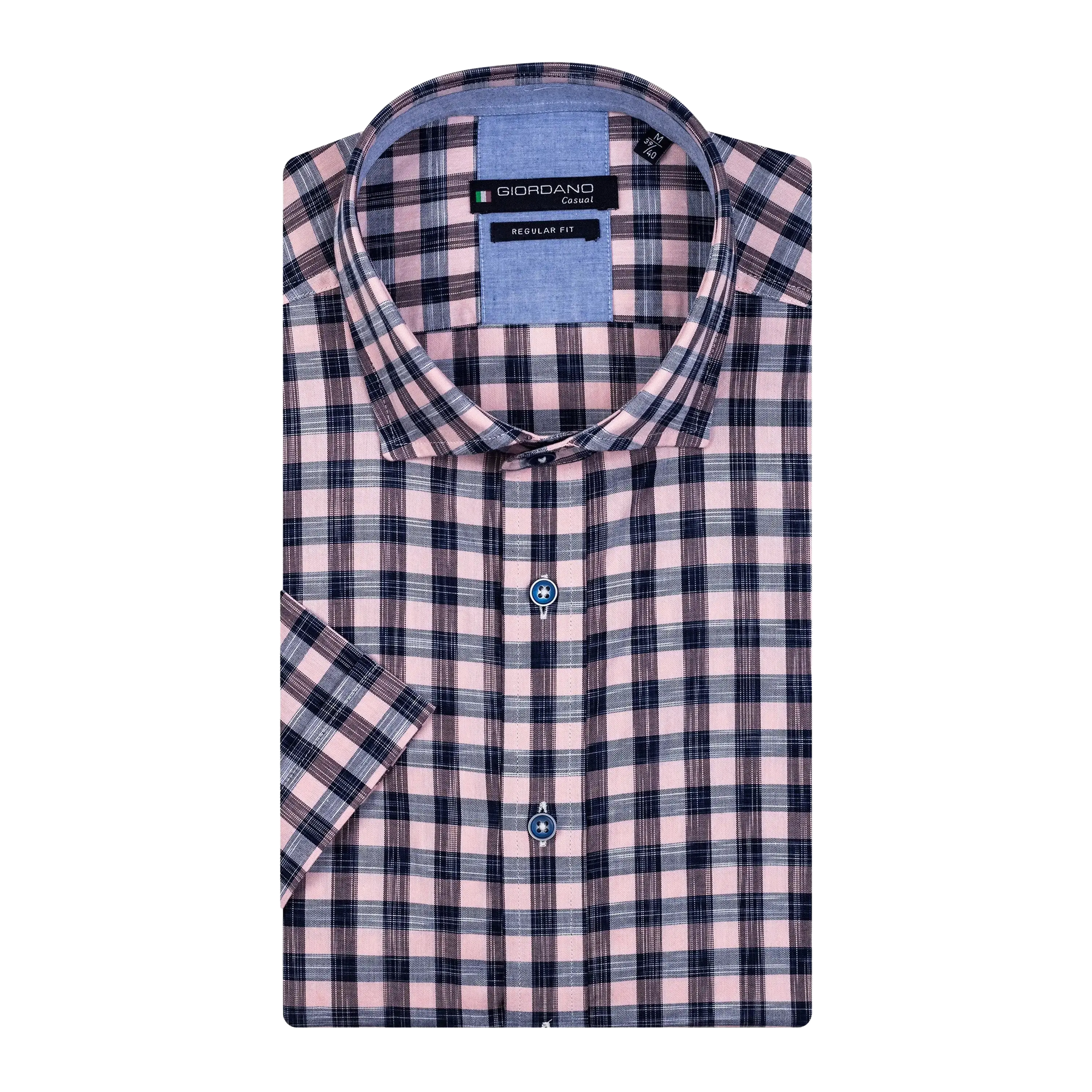 Giordano Large Check Short Sleeve Shirt for Men
