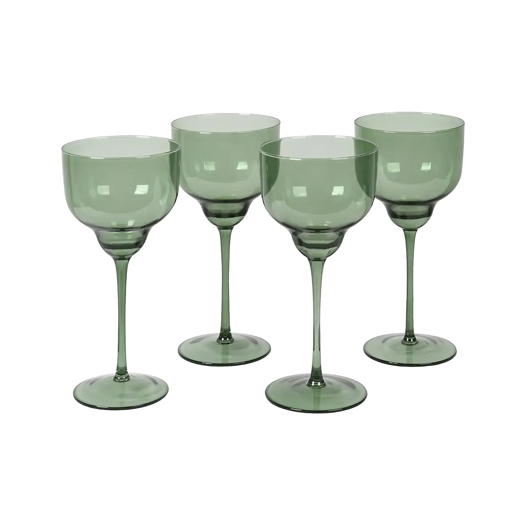 Coach House Set Of Two Olive Green Wine Glasses