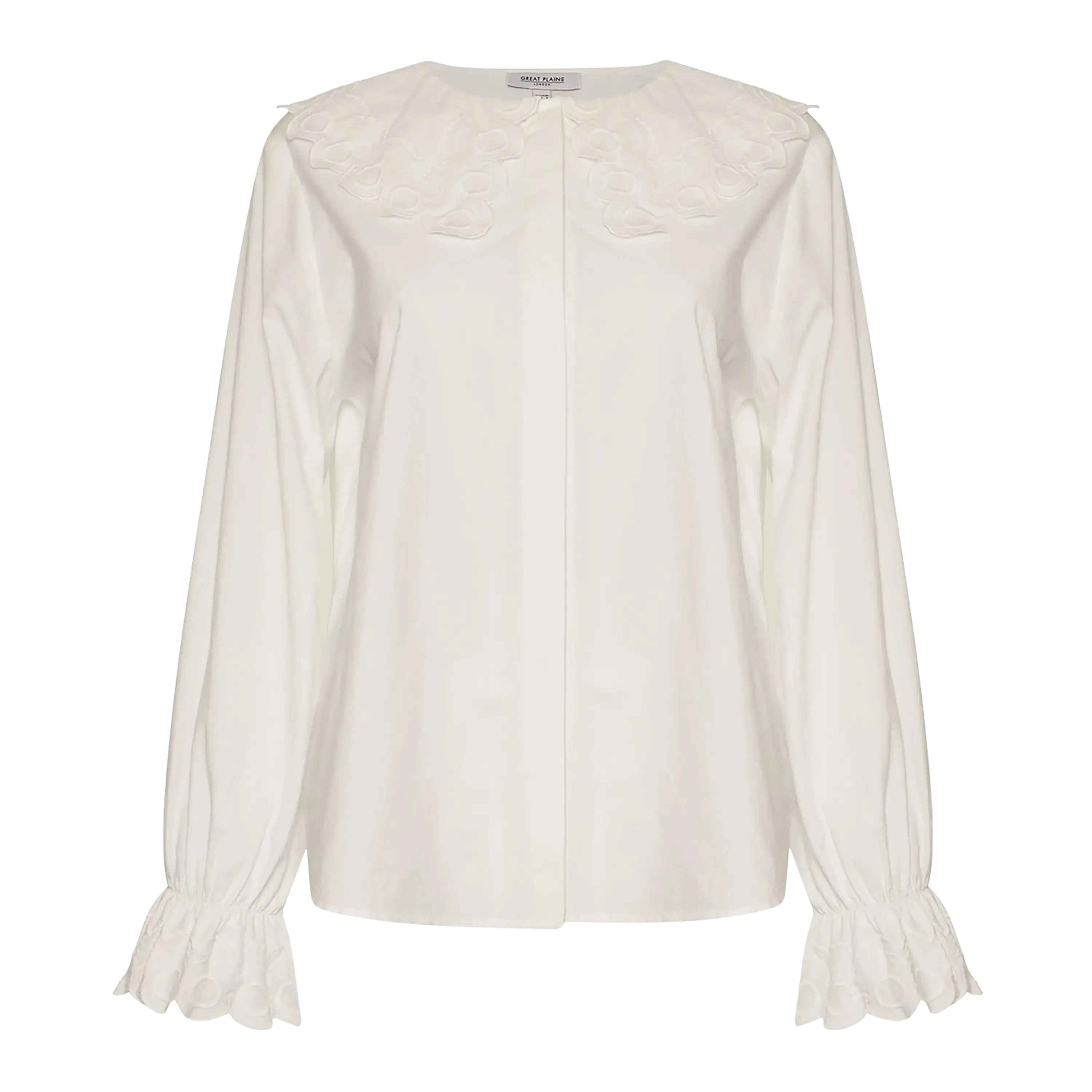 Great Plains Cotton Embroidered Collared Shirt for Women