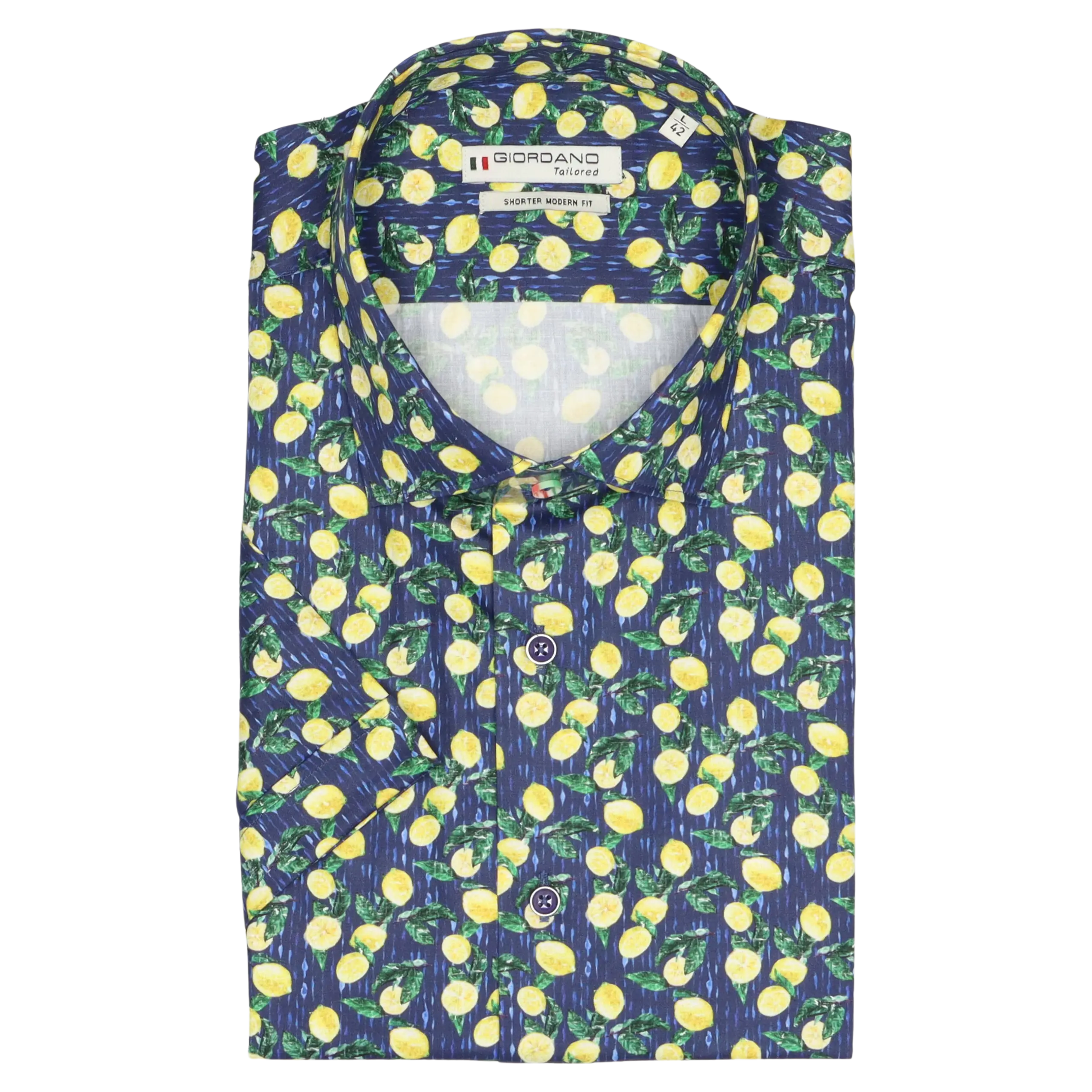 Giordano Short Sleeve Lemon Print Shirt for Men