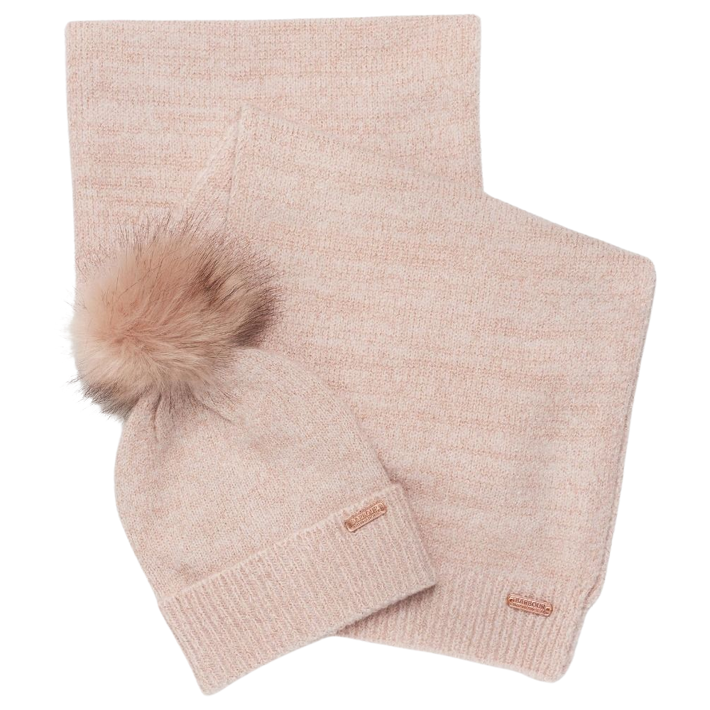 Barbour International Sparkle Beanie & Scarf Gift Set - Pink / One Size