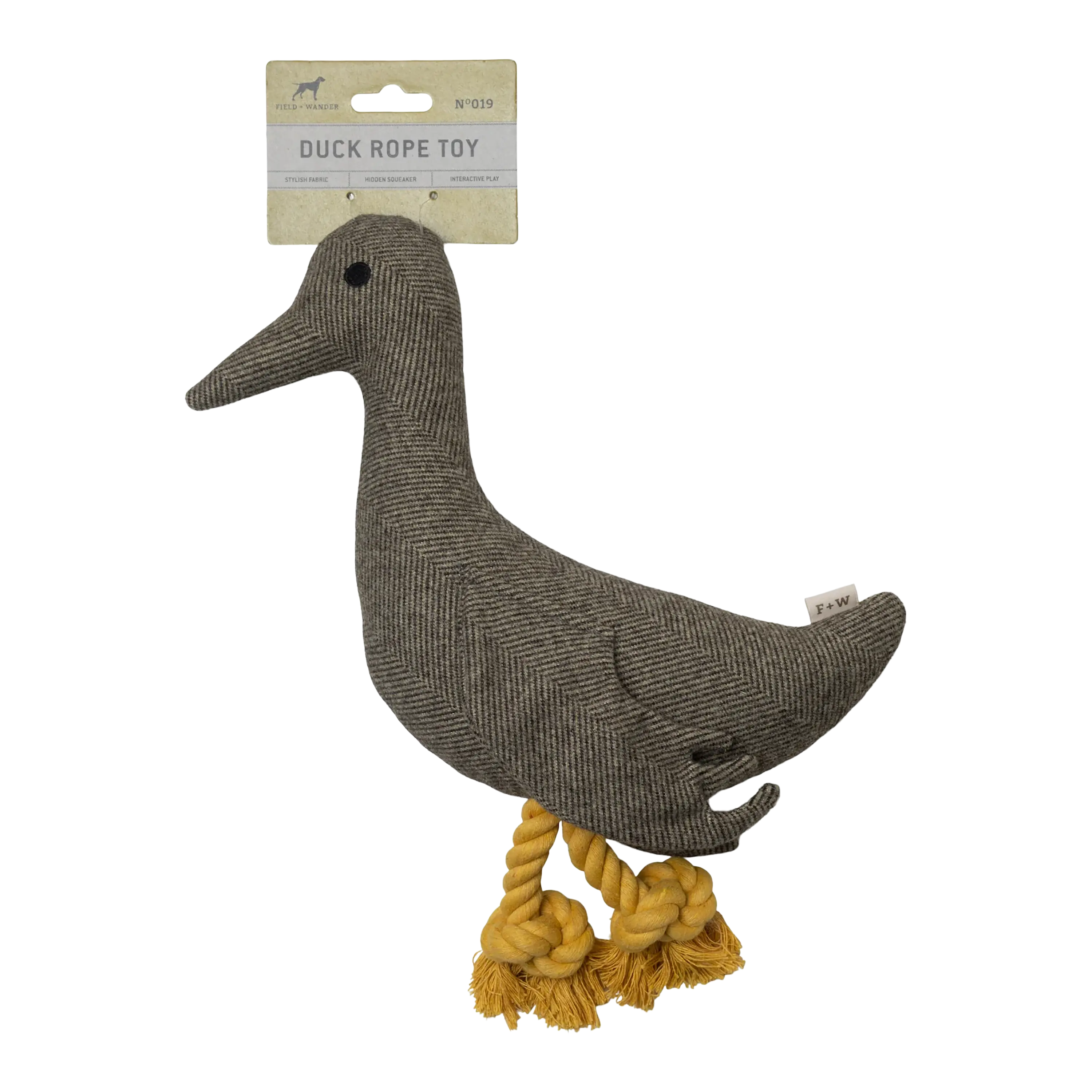 Field + Wander Plush Squeaky Duck Rope Dog Toy