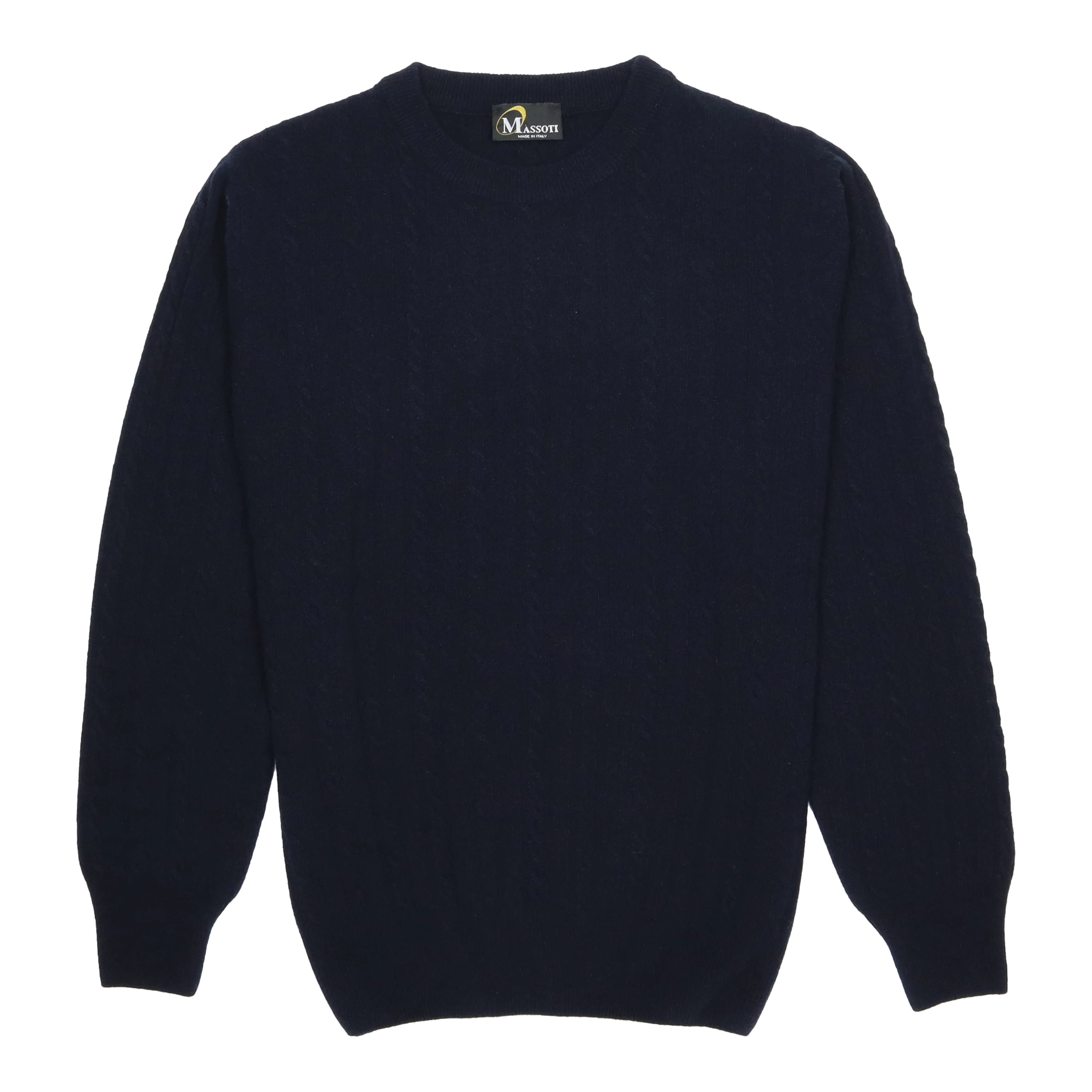 Massoti Crew Neck Cable Sweater for Men