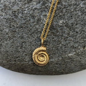 Gold Ammonite Shell Necklace