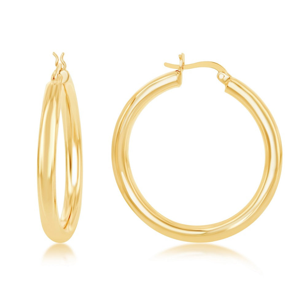 gold plated 4/40mm high polish hoop 