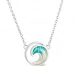 Wave Stationary Gradient sterling silver Necklace/ York beach sand and turquoise/ by Dune