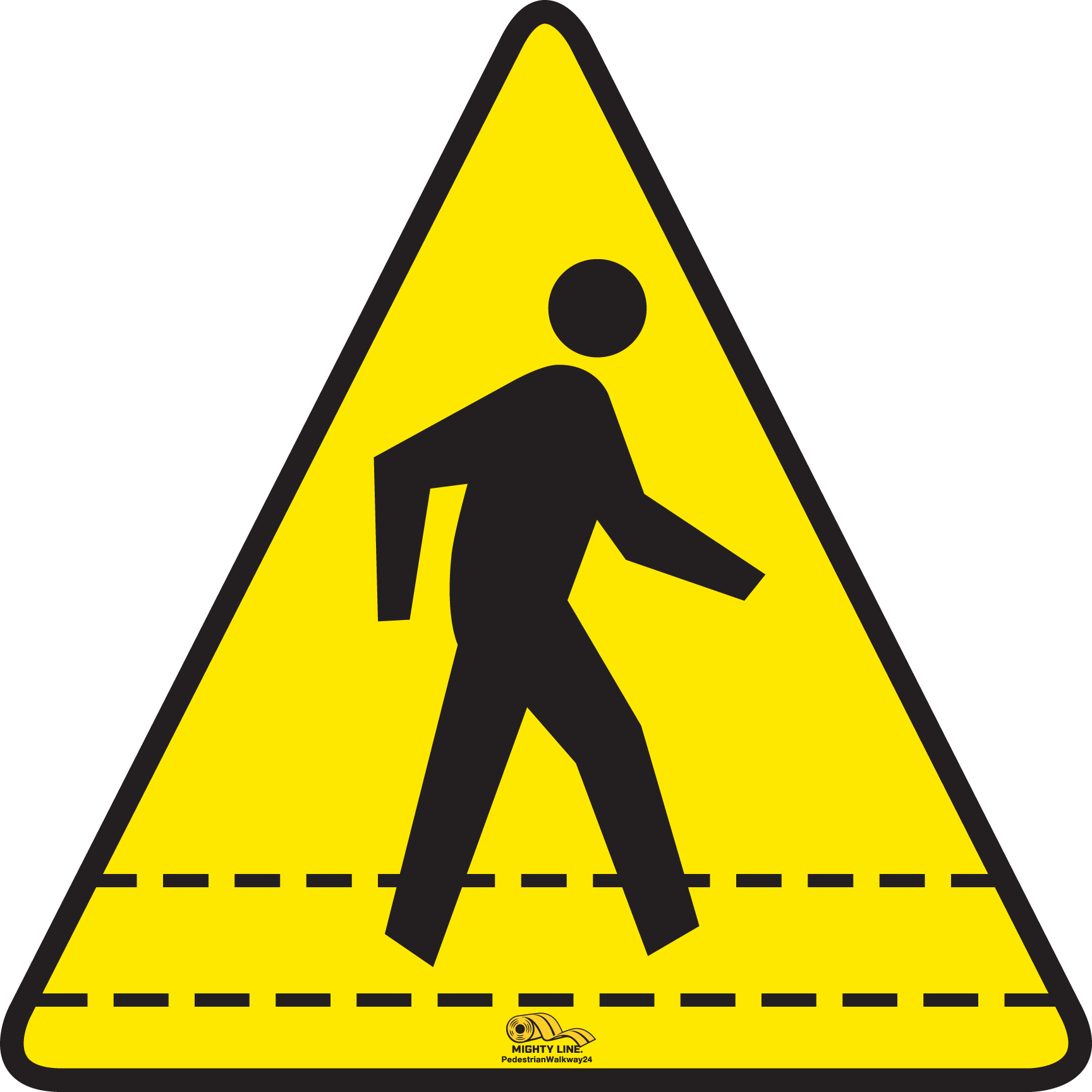 Pedestrian Walkway Floor Sign - Floor Marking Sign, 24"