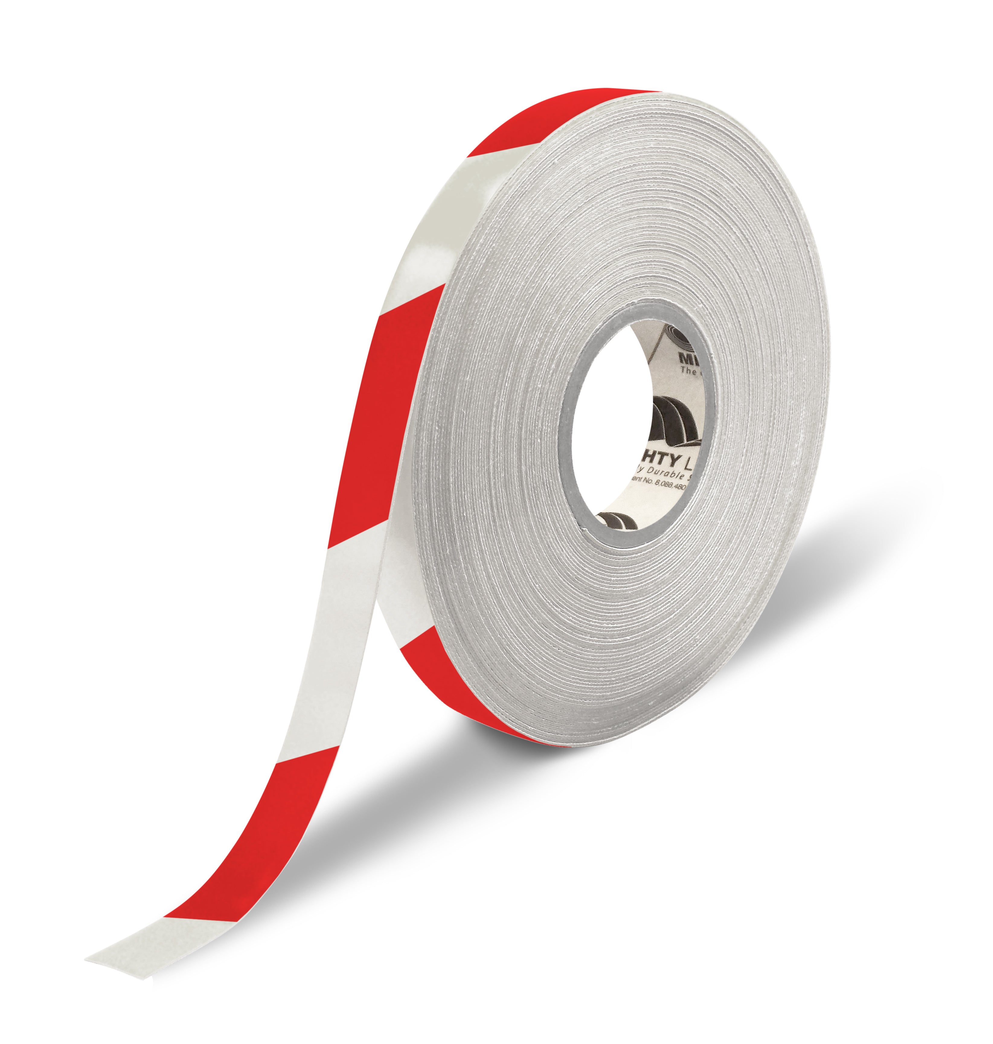 Mighty Line 1" White/Red Chevron Floor Tape - 50' Roll