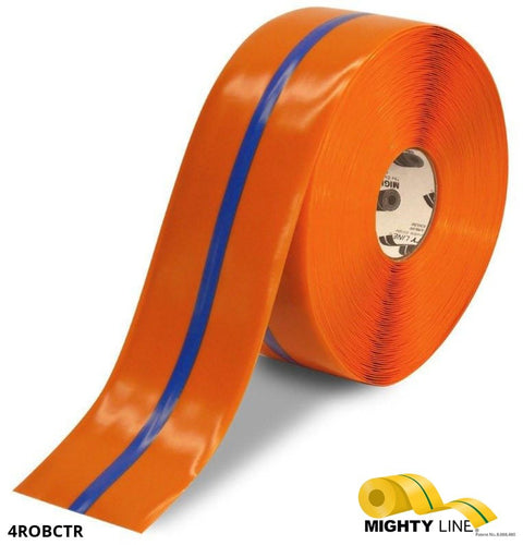 4 Red Tape with White Center Line - 100' Roll - Safety Floor Tape