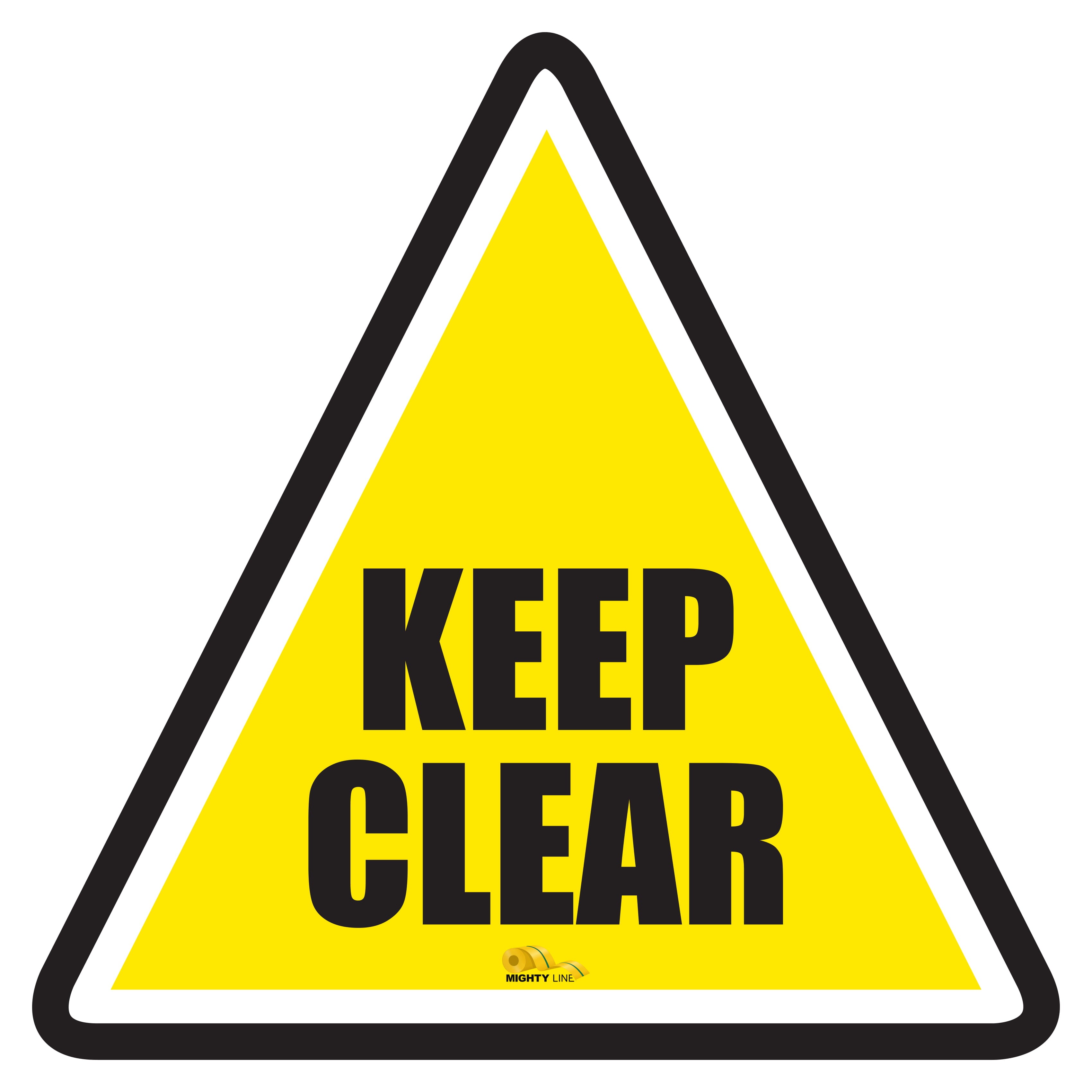 Keep Clear Triangle Floor Sign - Floor Marking Sign, 24"