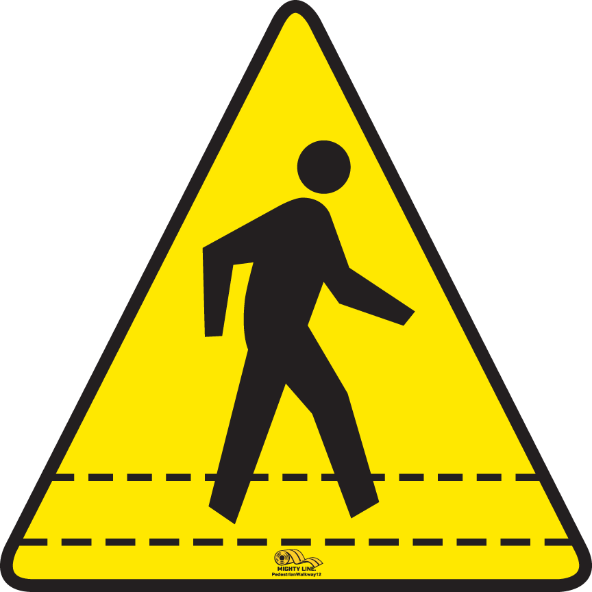 Pedestrian Walkway Floor Sign - Floor Marking Sign, 12"