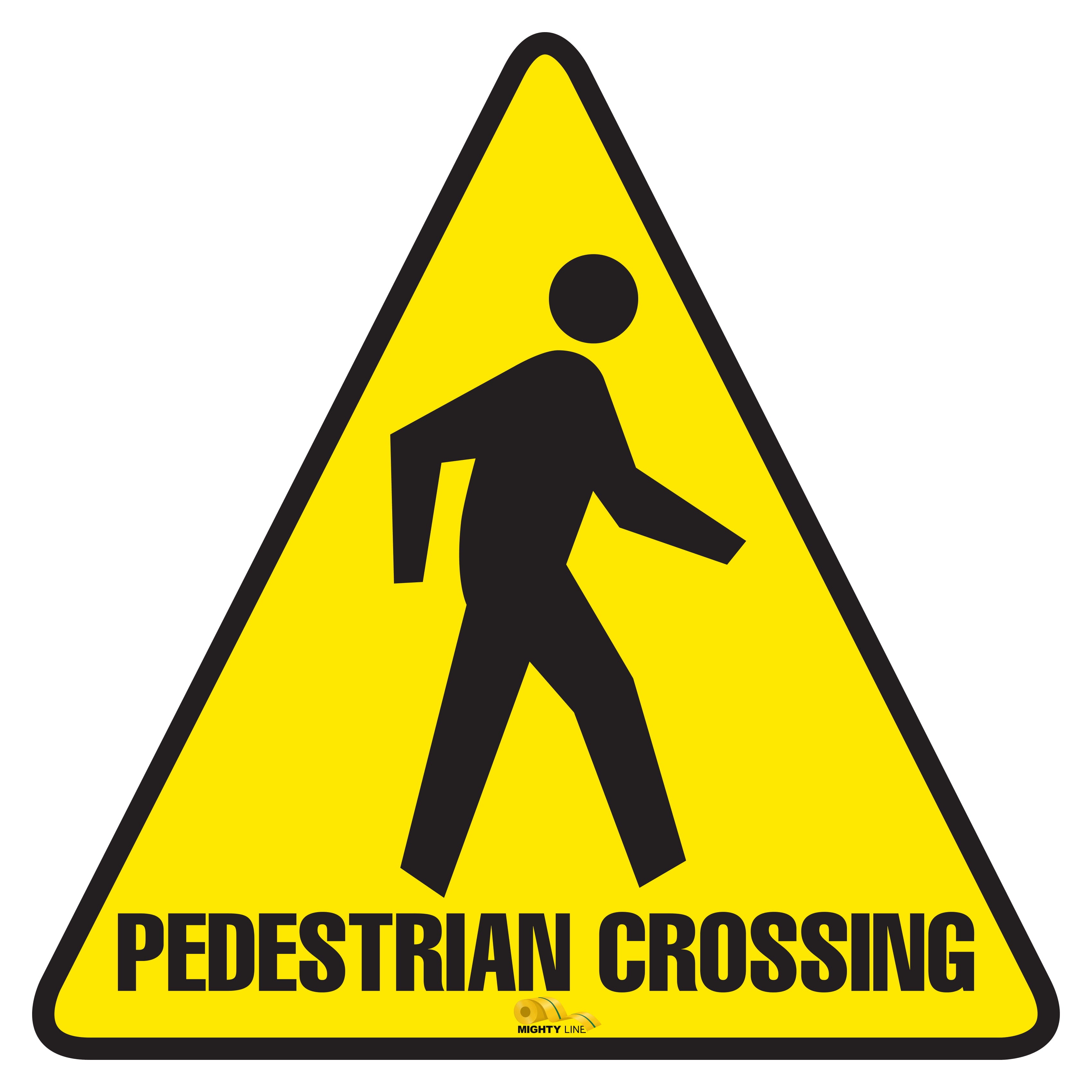 Pedestrian Crossing Floor Sign - Floor Marking Sign, 24"