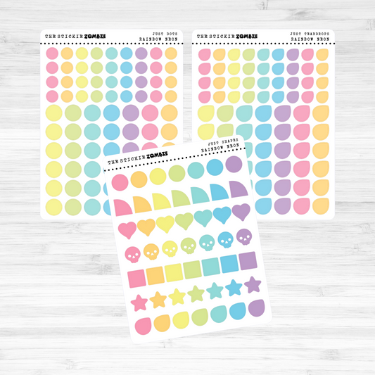 Transparent Tiny Dot Planner Stickers Rainbow 