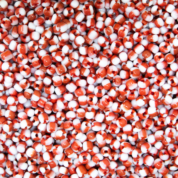 Striped Opaque Seed Beads.  3mm-8/0.  50g Pack (Approx 1500)