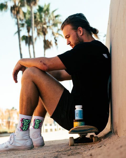 Skater using CBD products