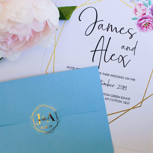 Custom Clear Foil Invitation Seals – E&L Designs