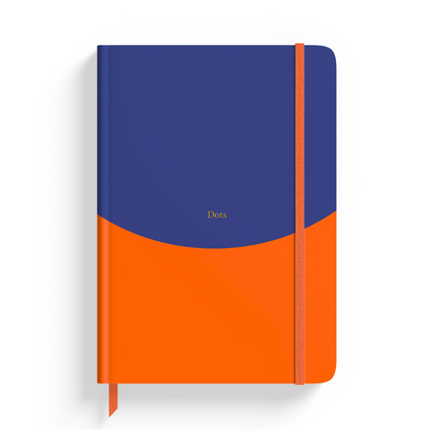 Contrast Navy & Orange A5 Dotted Notebook