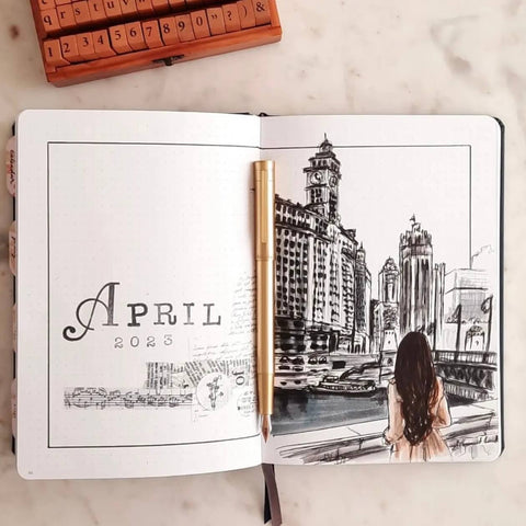 Chicago bullet journal spread by @jemarie.art