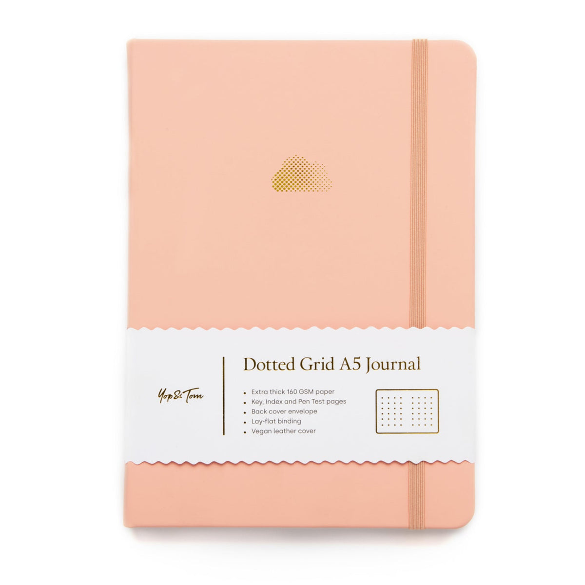 Pastel peach cloud dot grid journal