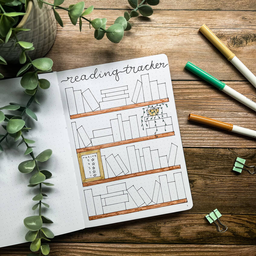 How to Set Up a Bullet Journal Book Tracker (+ 18 Ideas) - Yop & Tom