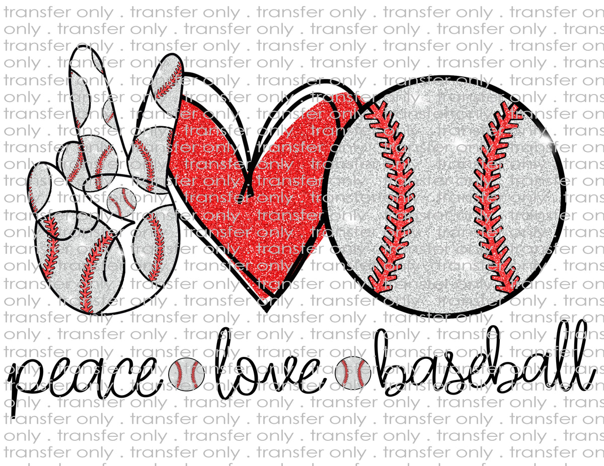 Download Peace Love Baseball - Waterslide, Sublimation Transfers ...