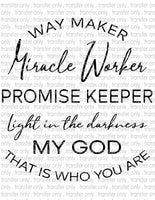 Download Waymaker Promise Keeper Waterslide Sublimation Transfers Crafty Bucks