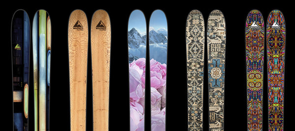 Just a few graphics available on Wagner Custom Skis.