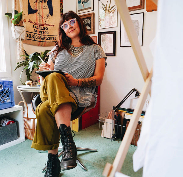 Julia Ion in her studio in Durango.