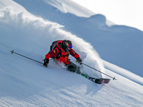 Tommy Moe skis powder in Alaska
