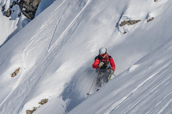 Wes Wylie skiing at Tordrillo Mountain Lodge