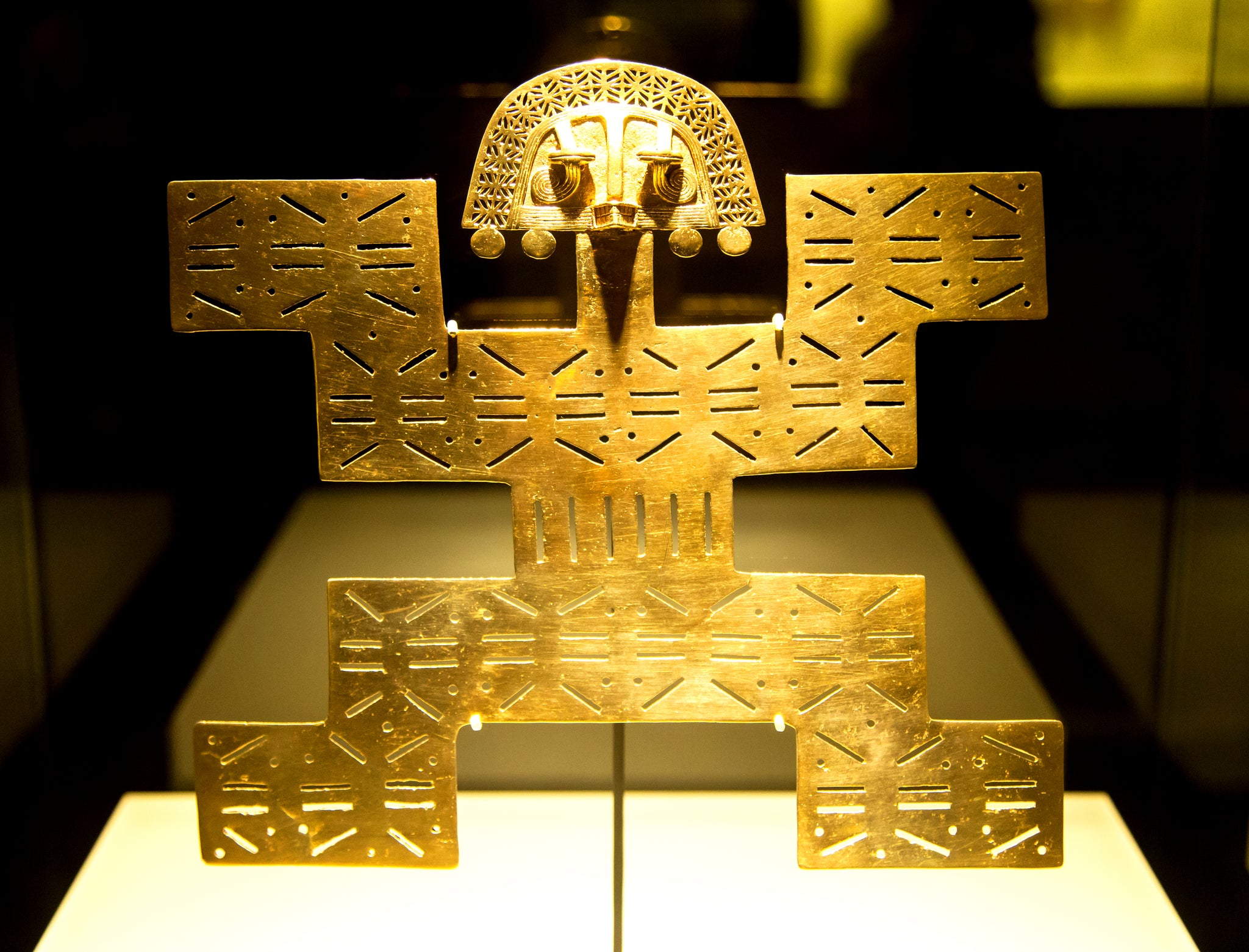 Schaman im Goldmuseum Museo d'Oro in Bogotá
