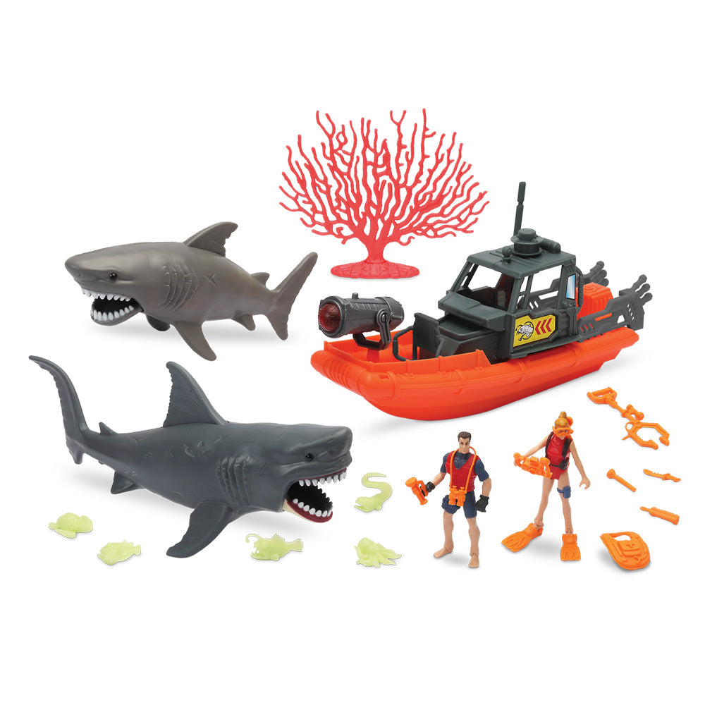 Kid Connection Jumbo Shark Exploration Boat Vehicle Playset, 81