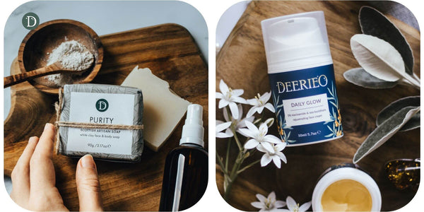 Deerieo Purity Face and Body Soap and Daily Glow moisturising face cream.