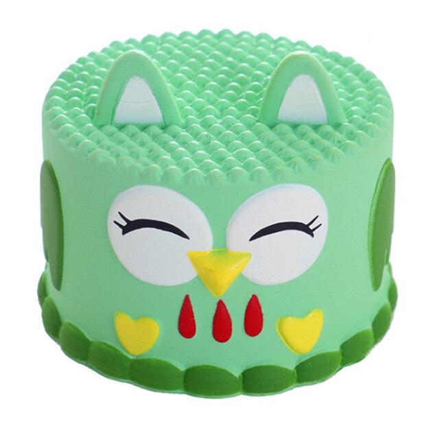 Squishy+gâteau+hibou+vert+-+Animaux,+Nourriture+-+Squishies+Frankrijk