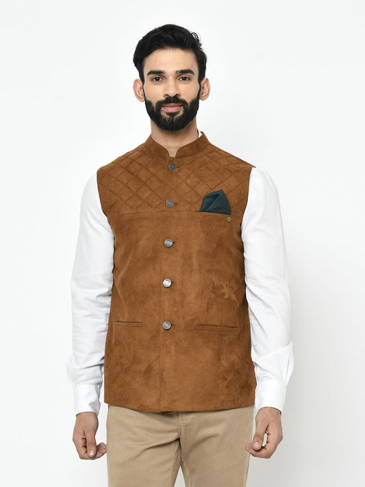 Buy Brown 3-Piece Ethnic Suit for Men by hangup Online | Ajio.com