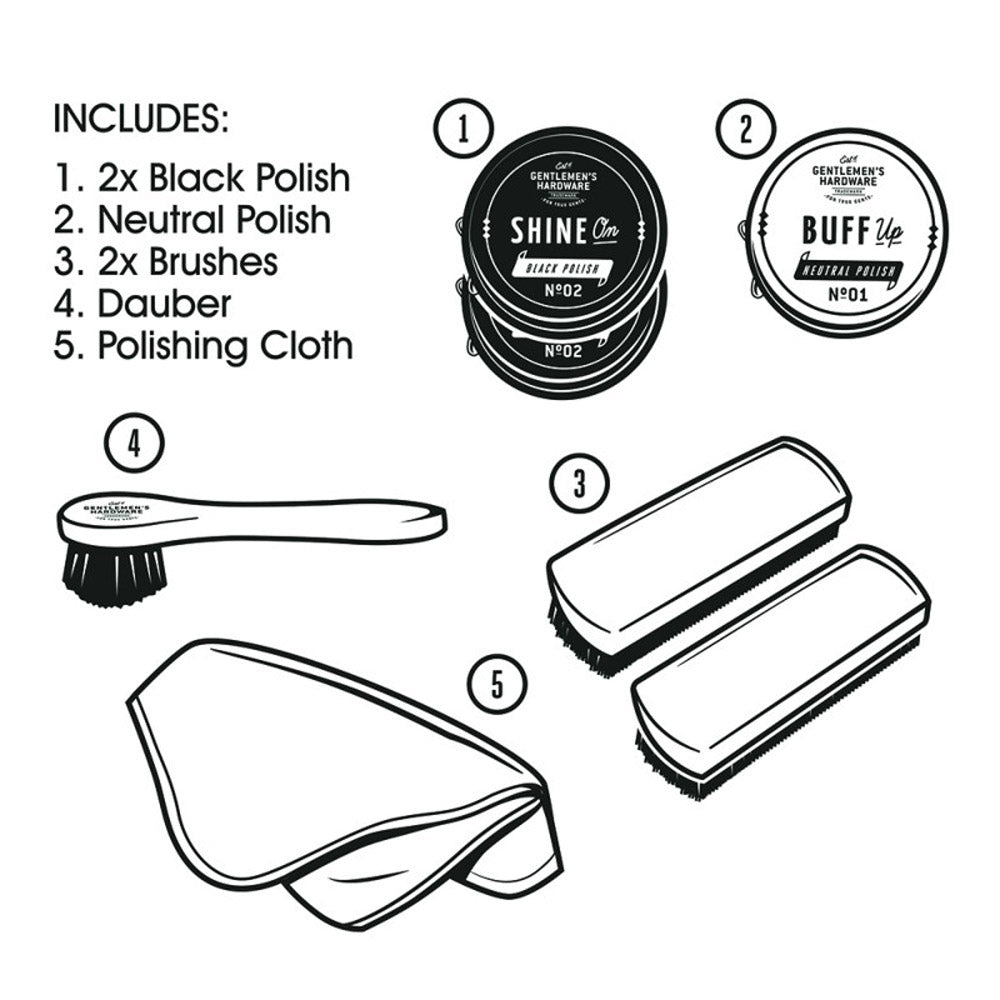 gentlemen's hardware shoe shine kit